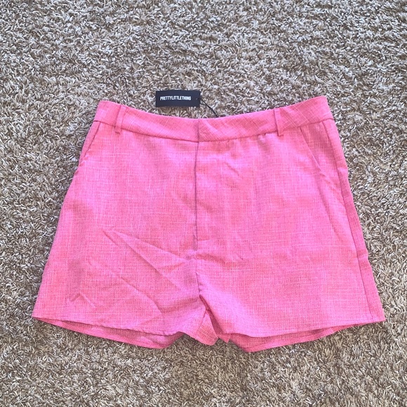 PrettyLittleThing Pants - NWT PrettyLittleThing Women’s Hot Pink Tailored High-Waist Dressy Shorts Size 12